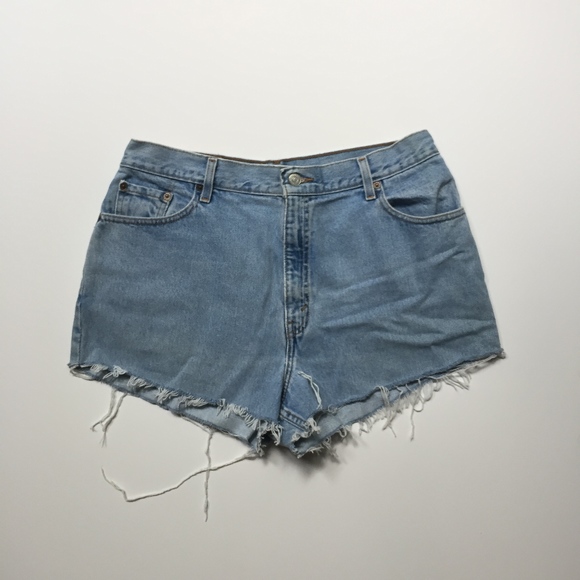 Vtg Levis 550 Distressed High Waist Cutoff - Picture 4 of 8